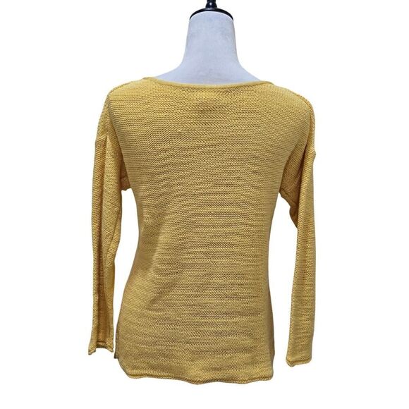 Tommy Bahama Butter Yellow Knit Sweater Women’s M Lightweight Cotton Coastal - Picture 3 of 7